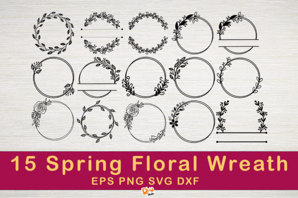 15 Spring Floral Wreath Graphics and Illustrations Review