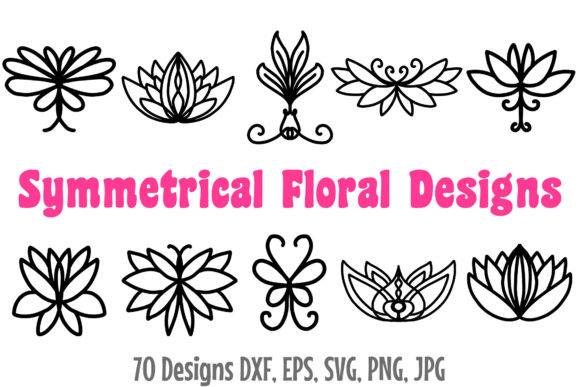 70 Symmetrical Floral Nature Icon Design for Graphics and Illustrations