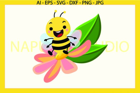 Bee Flower Svg Animals,floral Spring Graphics & Illustrations Review