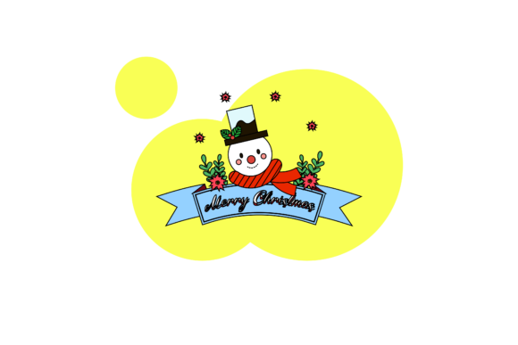 Christmas Flat Floral Banner Bubble - A Festive Graphic Design Asset