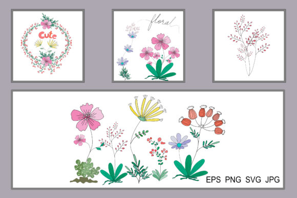 Cute Floral Illustration Graphics for Digital Sellers