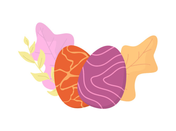 Easter Egg Orange Purple Floral Vector for Branding and Graphics