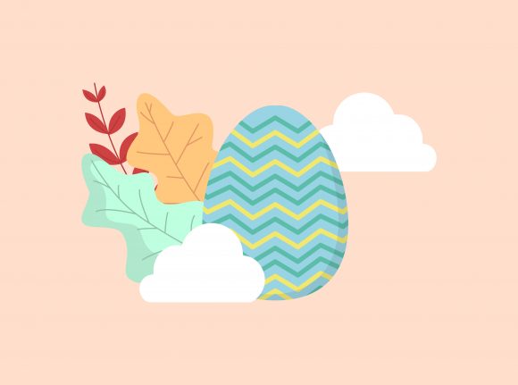 Easter Egg Tosca Floral Cloud Vector for Crafting and Illustrations