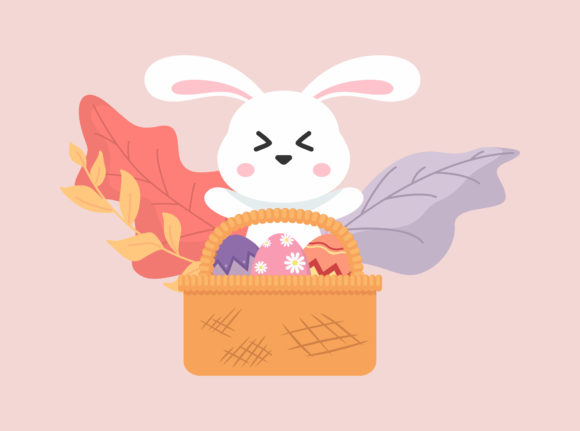 Easter Eggs Pink Bunny Basket Floral Review