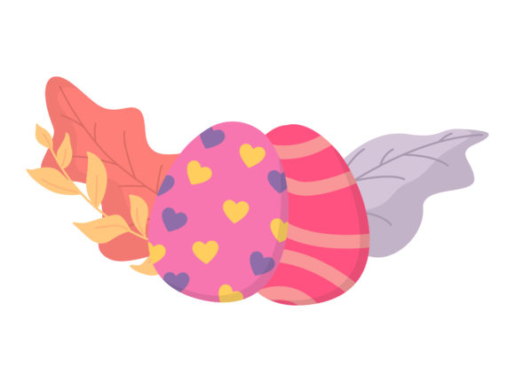 Easter Eggs Pink Love Floral Vector for Crafting and Graphics