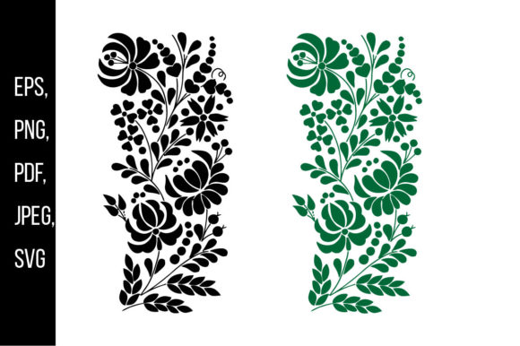 Floral Stencil Art Vector Illustration for Graphics and Illustrations