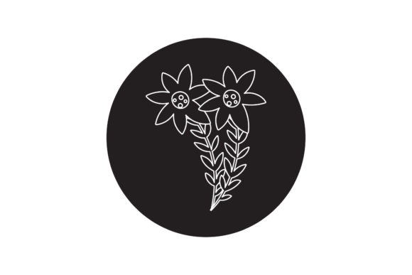 Floral Vector Flowers White Line Style Graphics Freebie