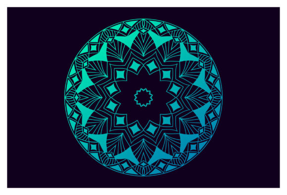 Floral Vector Oriental Coloring Mandala Graphics and Illustrations