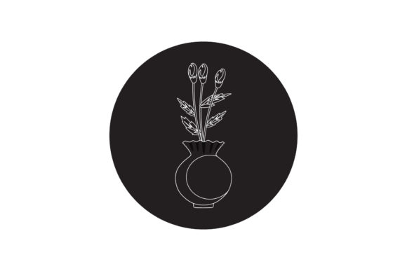 Flowers Art Floral White Line Style Graphics Freebie
