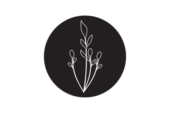 Icon Flowers Floral White Line Style Graphics Freebie