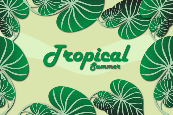 Tropical Summer Floral Leaf Graphics