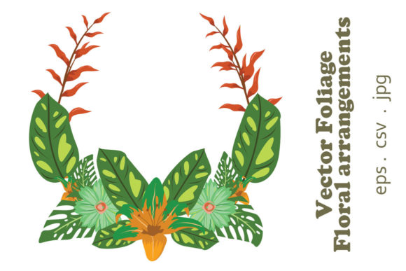 Vector Floral Foliage Graphic Set 11 for Modern Graphics