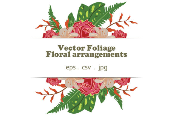 Vector Floral Foliage Graphic Set 38 for Modern Graphics and Illustrations